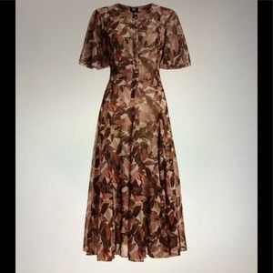 W BY WORTH COLLECTION FOLIAGE PRINTGODET DRESS👗